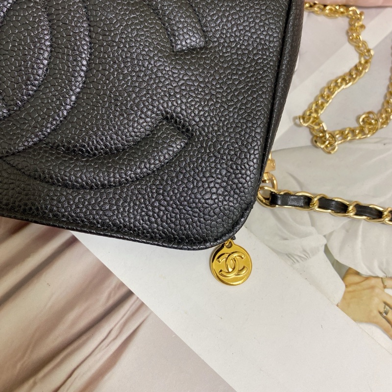 Chanel 雙C荔枝皮化妝包鏈條包 🏅-8