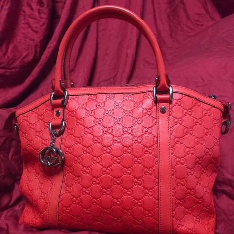 GUCCI 紅色壓紋手提包 341503（GUCCISSIMA 341503)