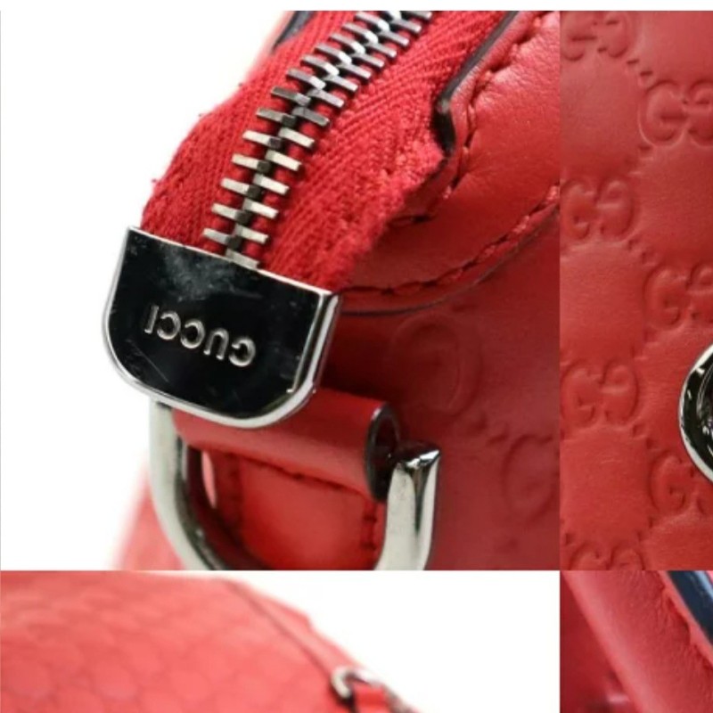 降到骨折！GUCCI 紅色GG LOGO牛皮皮革壓紋2 WAY側背、手提包 341503（GUCCISSIMA 341503)-11