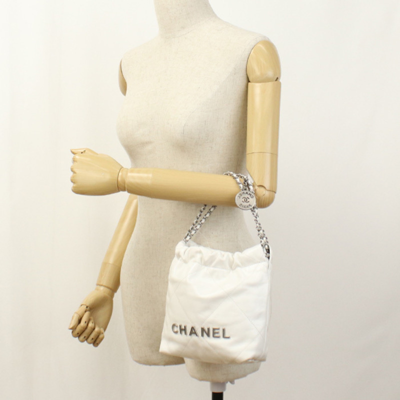 CHANEL AS3980 雙向鏈條單肩包，女款，白色，22碼-7