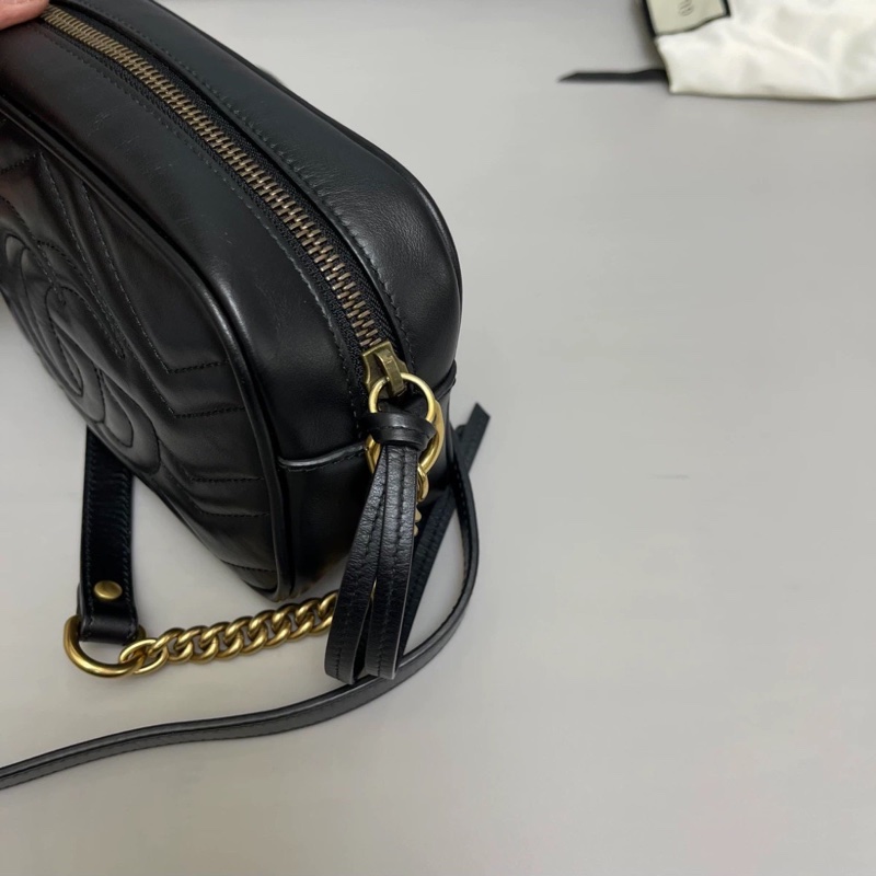 全網最低價🫣Gucci古馳marmont小號黑金相機包單肩斜挎包📷-6