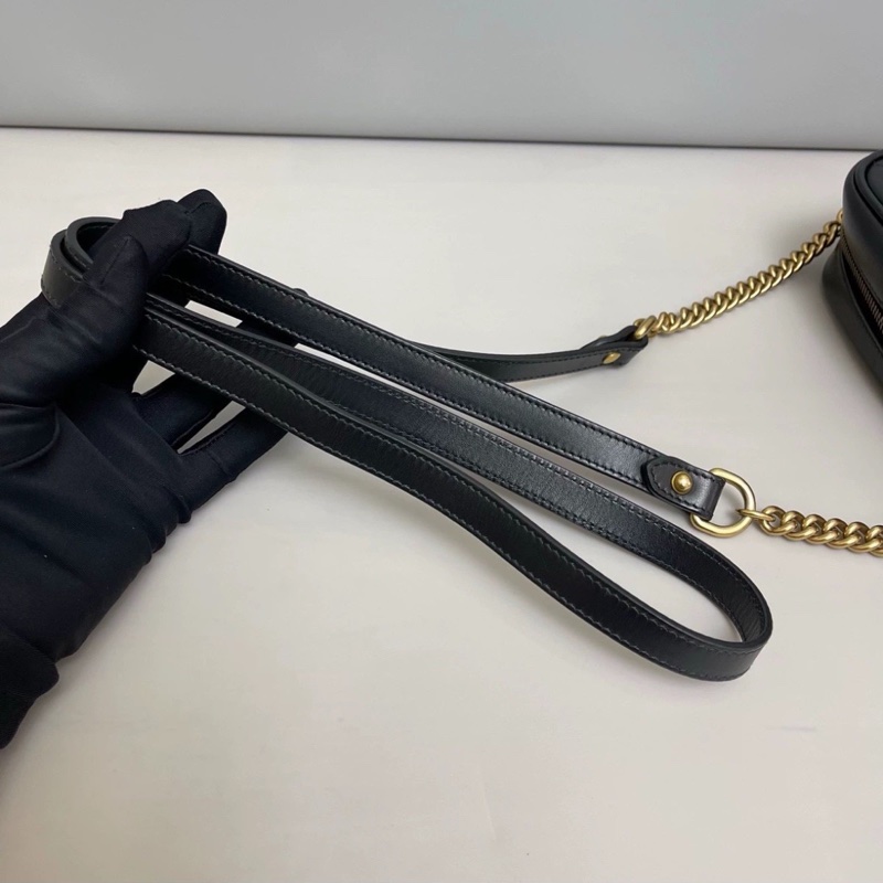 全網最低價🫣Gucci古馳marmont小號黑金相機包單肩斜挎包📷-10