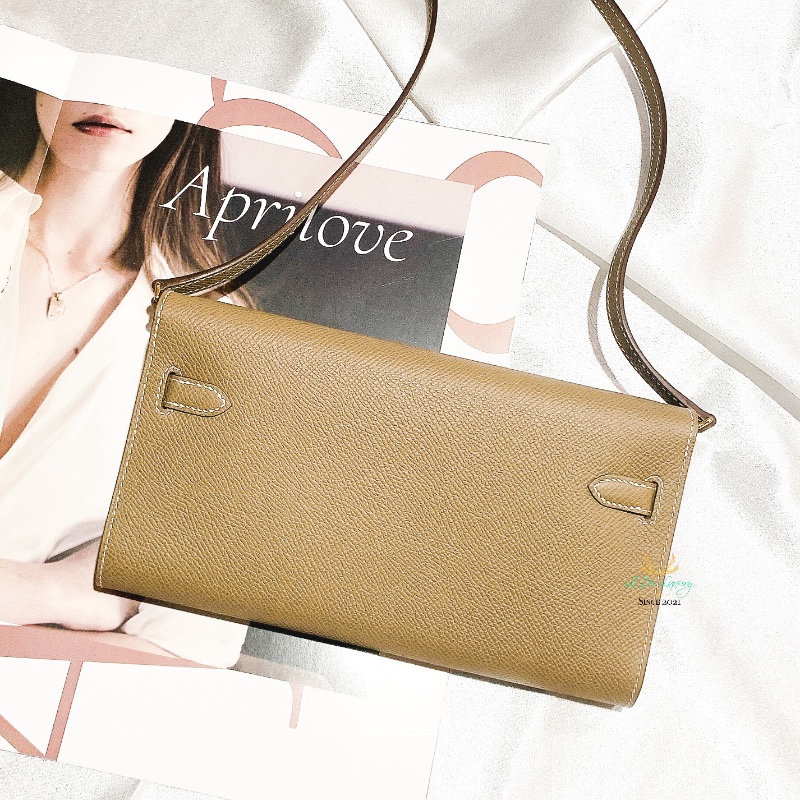 Hermes 愛馬仕 Kelly To Go 大象灰色 x 金釦 Epsom皮 三用背法 WOC 斜背包 手拿包-2