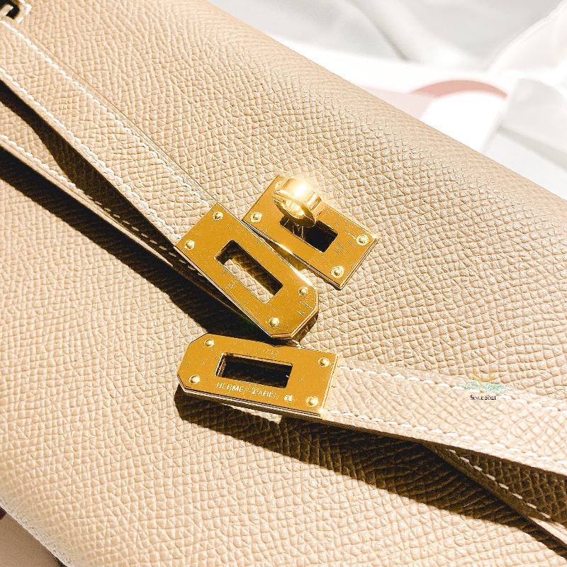 Hermes 愛馬仕 Kelly To Go 大象灰色 x 金釦 Epsom皮 三用背法 ＷＯＣ 斜背包 手拿包-10