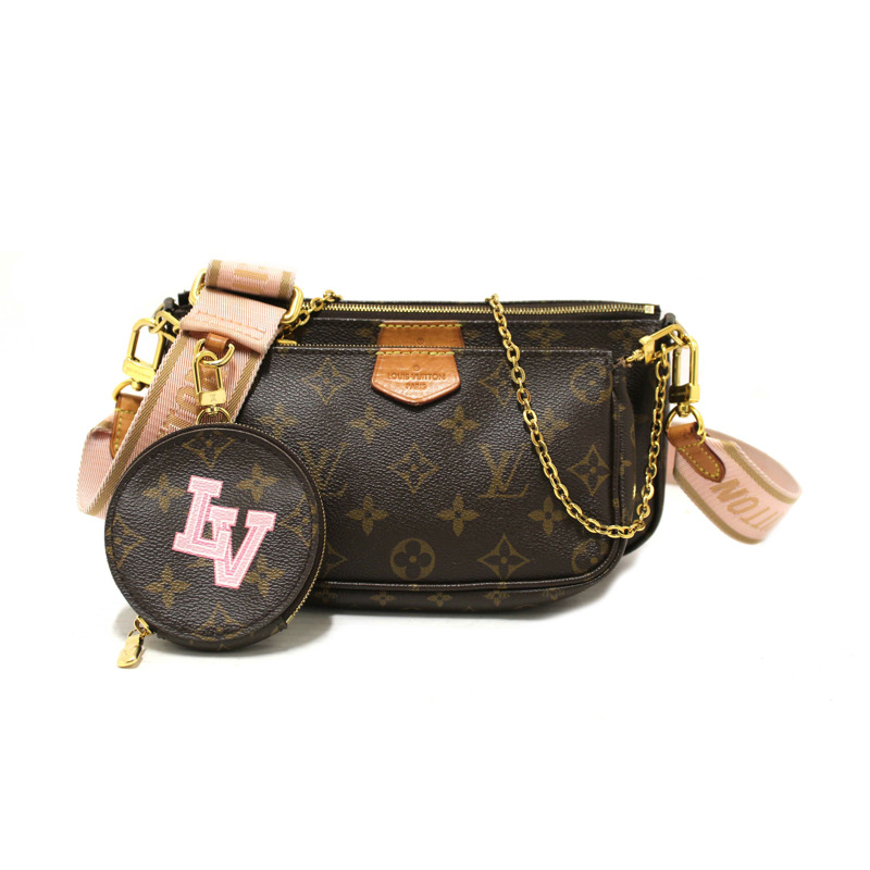 Louis Vuitton Classic Monogram Pink Strap Multi-Pochette Accessoires Bag-0