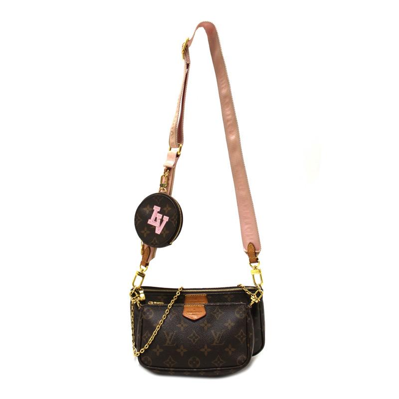 Louis Vuitton Classic Monogram Pink Strap Multi-Pochette Accessoires Bag-1