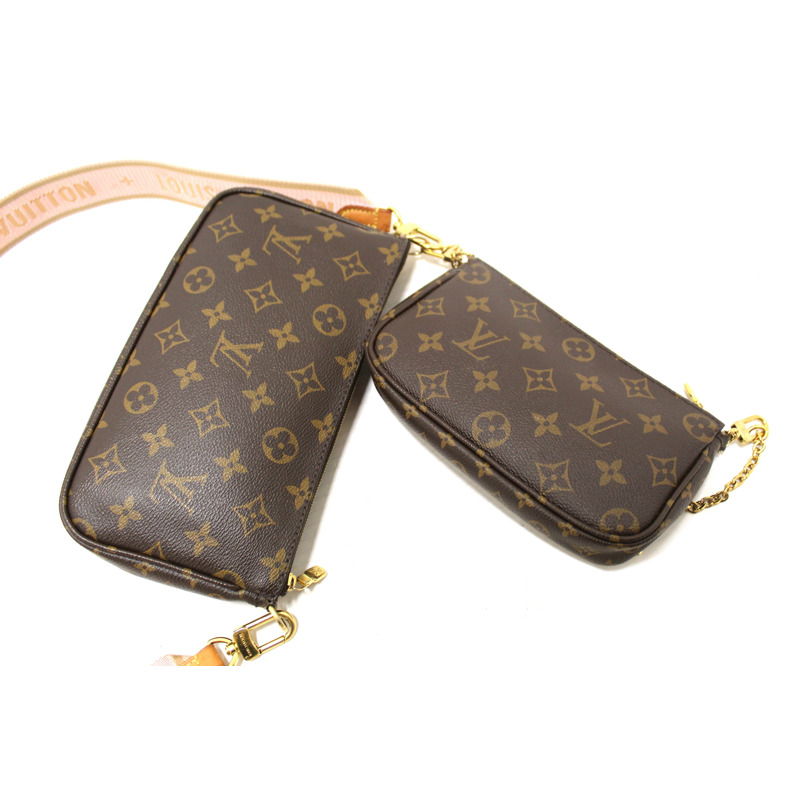 Louis Vuitton Classic Monogram Pink Strap Multi-Pochette Accessoires Bag-4