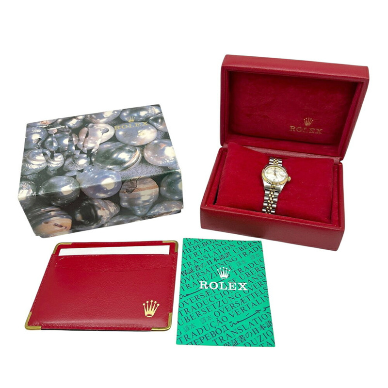 ROLEX 勞力士 Datejust 貝殼錶盤 K18 不鏽鋼自動腕錶 79173 女款鑽石黃鑲兩顆鑽石-12