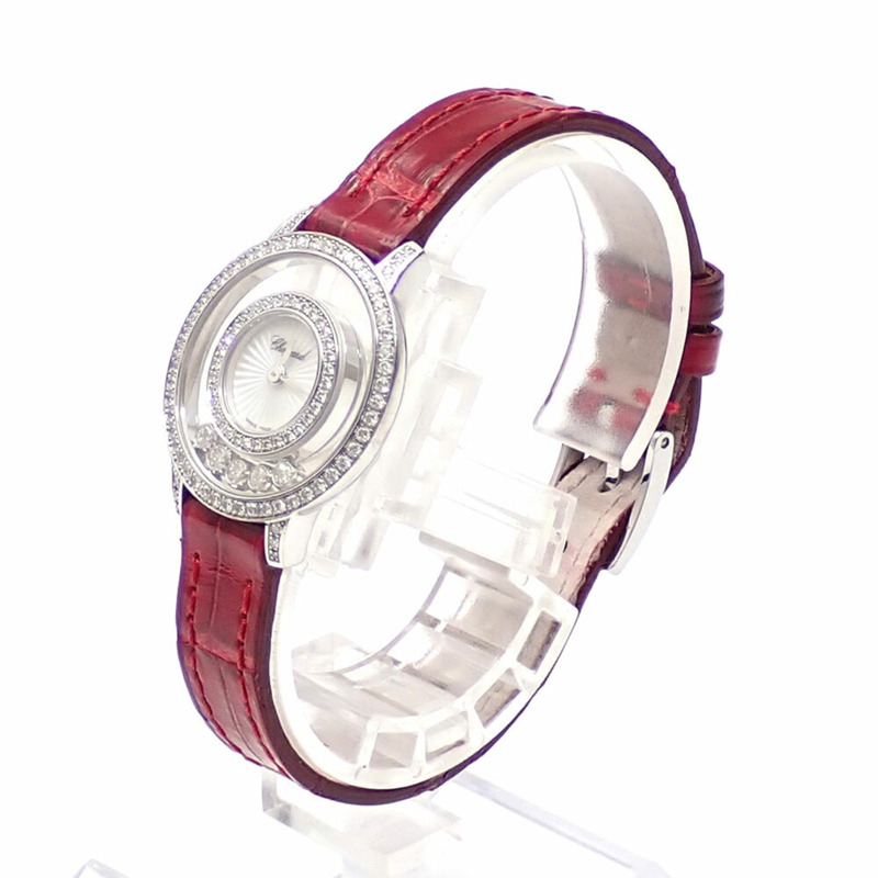 Chopard Happy Diamonds 女士石英腕錶，18K白金 4527，電池供電，750，18K 白金帶貝殼錶盤，044663-1