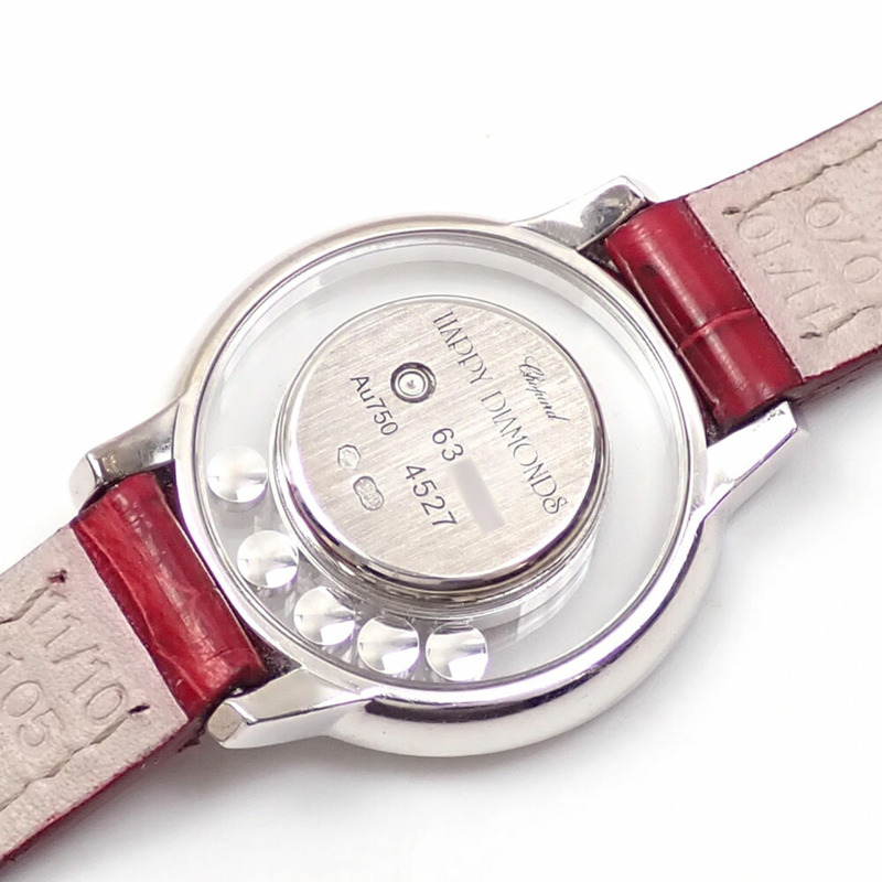 Chopard Happy Diamonds 女士石英腕錶，18K白金 4527，電池供電，750，18K 白金帶貝殼錶盤，044663-2