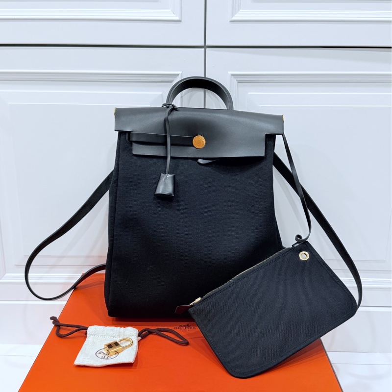 Hermes 愛馬仕 herbag a dos Zip retourne 黑色 後背包 雙肩包 肩背包 手提包-1