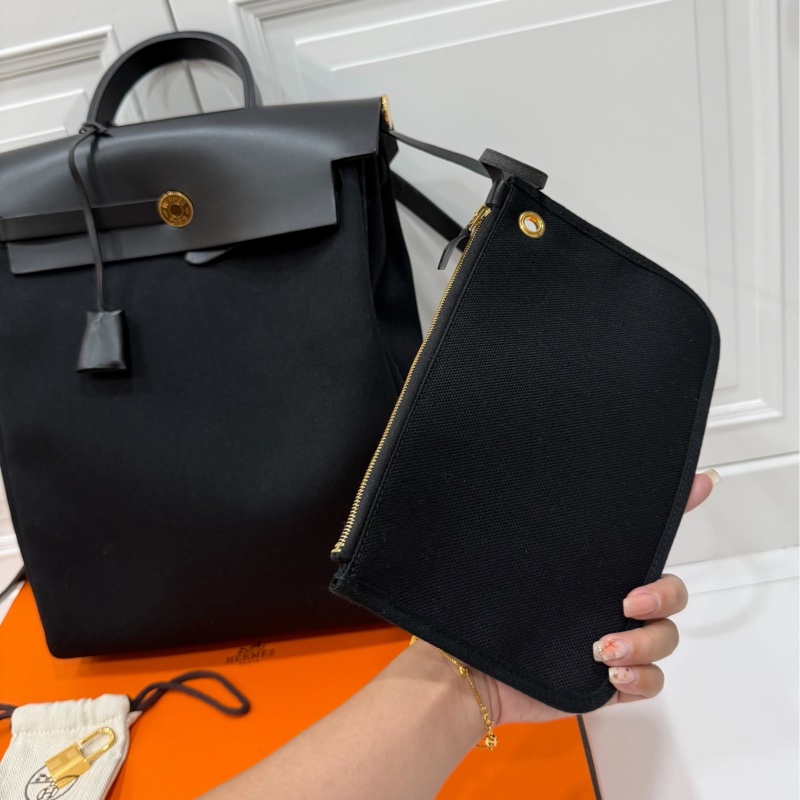 Hermes 愛馬仕 herbag a dos Zip retourne 黑色 後背包 雙肩包 肩背包 手提包-2