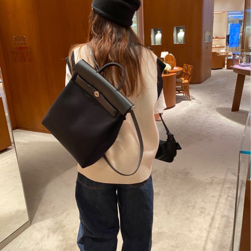 Hermes 愛馬仕 herbag a dos Zip retourne 黑色 後背包 雙肩包 肩背包 手提包-4