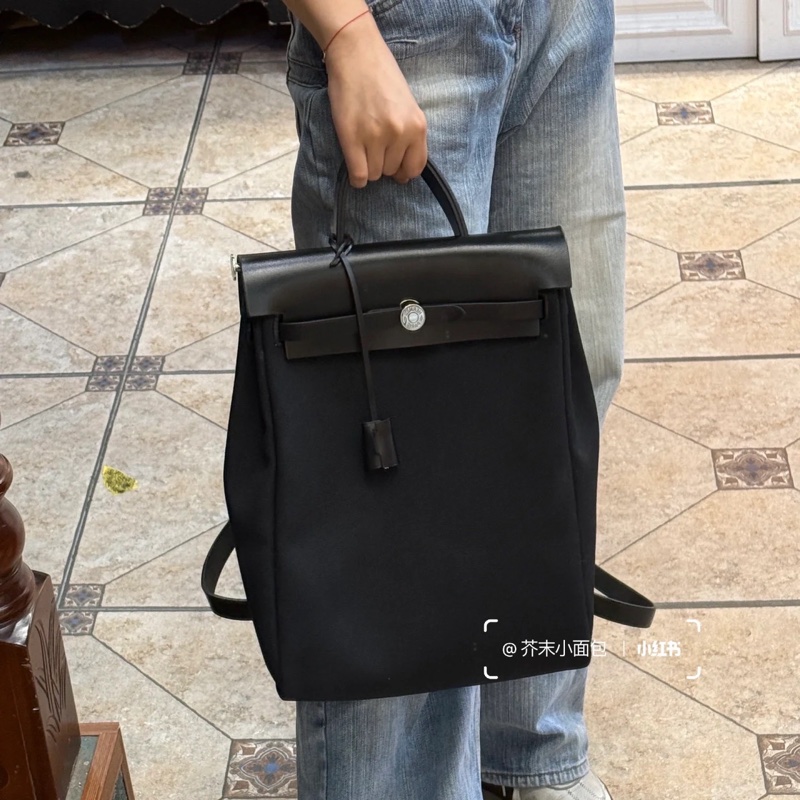 Hermes 愛馬仕 herbag a dos Zip retourne 黑色 後背包 雙肩包 肩背包 手提包-5