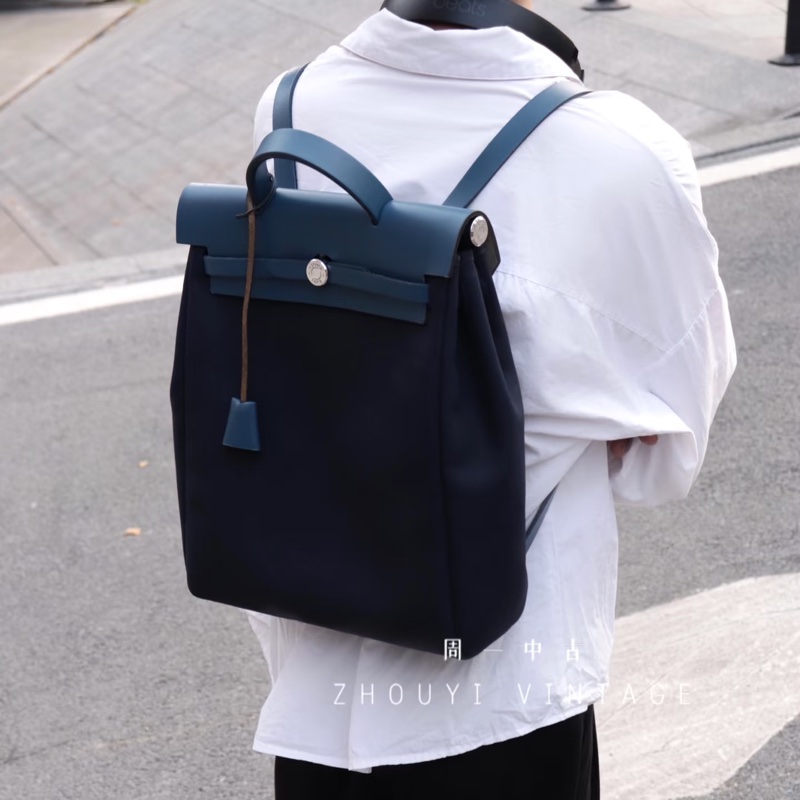 Hermes 愛馬仕 herbag a dos Zip retourne 黑色 後背包 雙肩包 肩背包 手提包-8