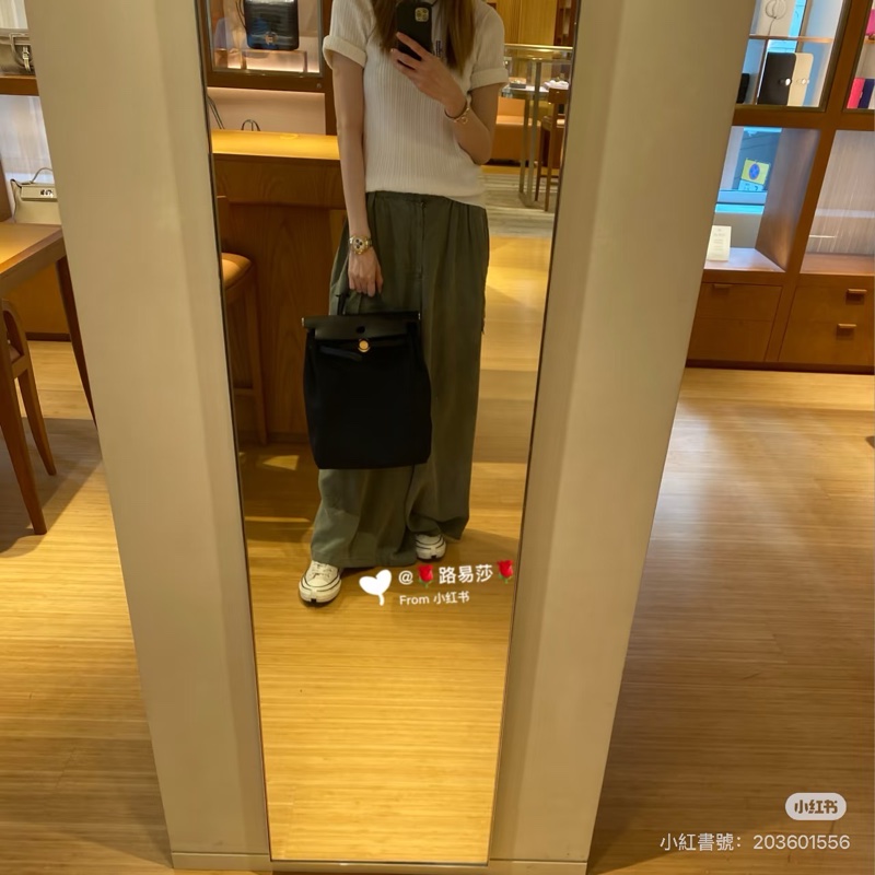Hermes 愛馬仕 herbag a dos Zip retourne 黑色 後背包 雙肩包 肩背包 手提包-18