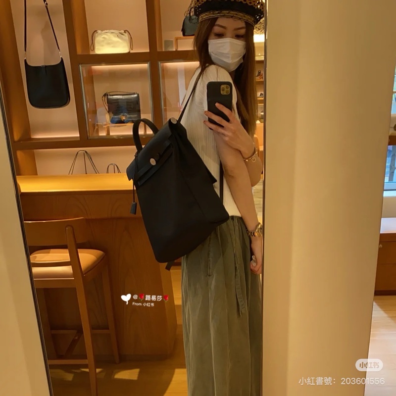 Hermes 愛馬仕 herbag a dos Zip retourne 黑色 後背包 雙肩包 肩背包 手提包-19