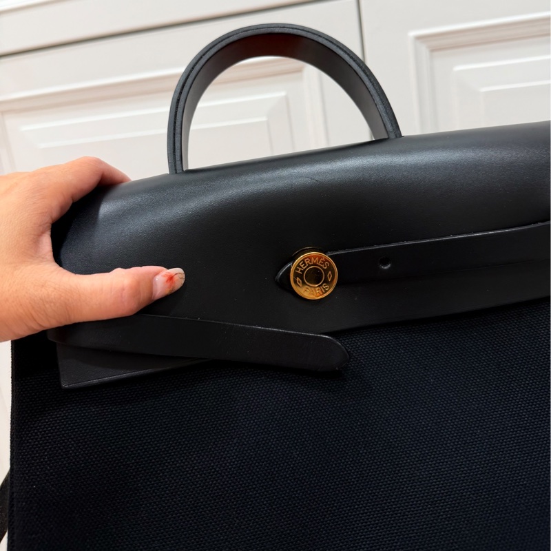Hermes 愛馬仕 herbag a dos Zip retourne 黑色 後背包 雙肩包 肩背包 手提包-23