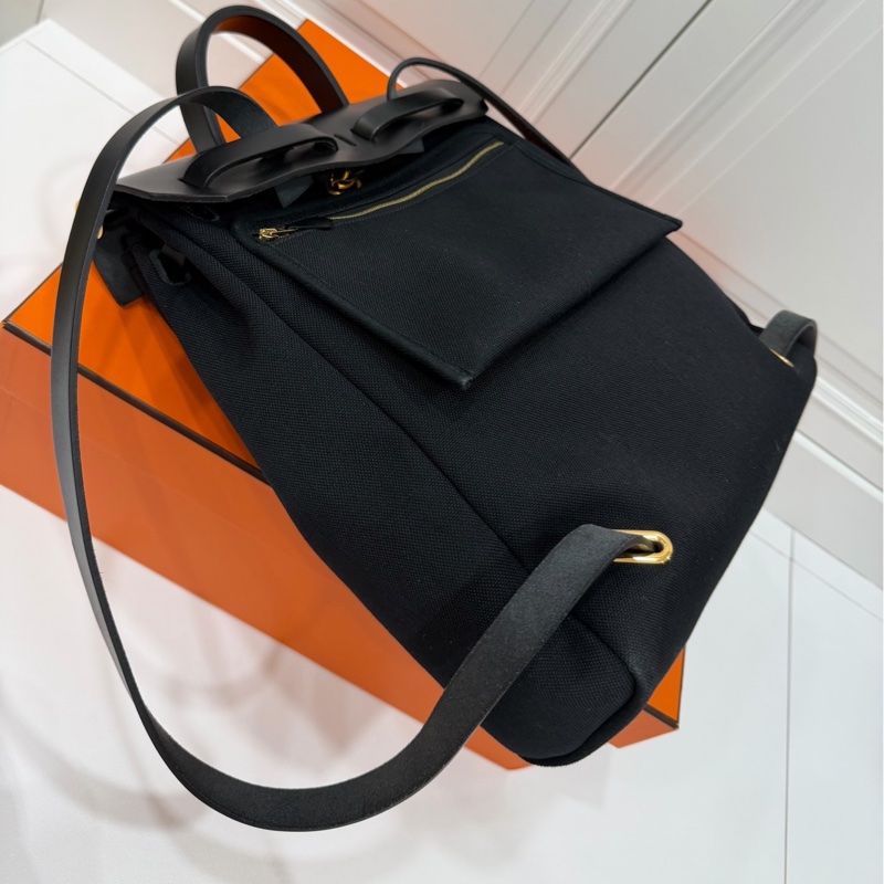 Hermes 愛馬仕 herbag a dos Zip retourne 黑色 後背包 雙肩包 肩背包 手提包-29