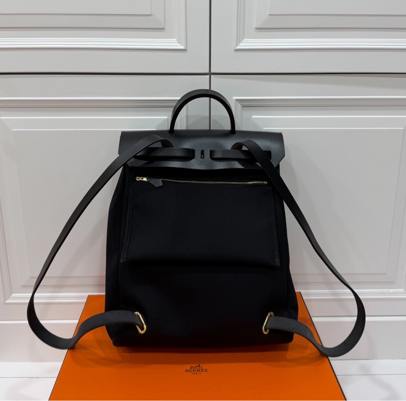 Hermes 愛馬仕 herbag a dos Zip retourne 黑色 後背包 雙肩包 肩背包 手提包-30
