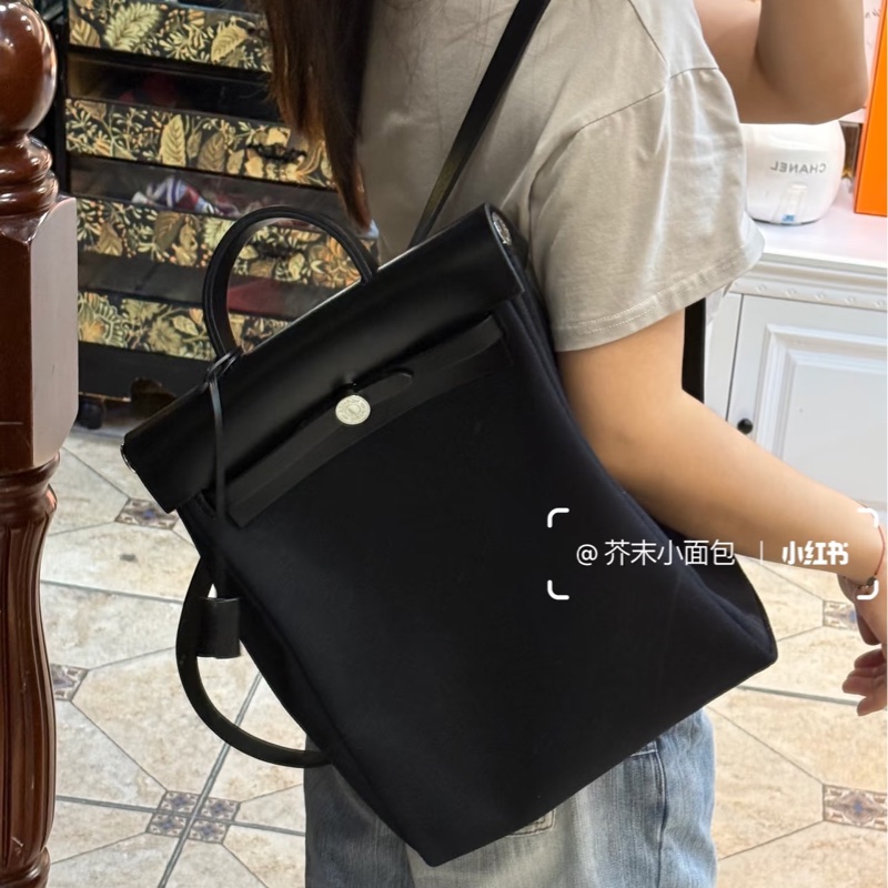Hermes 愛馬仕 herbag a dos Zip retourne 黑色 後背包 雙肩包 肩背包 手提包-31