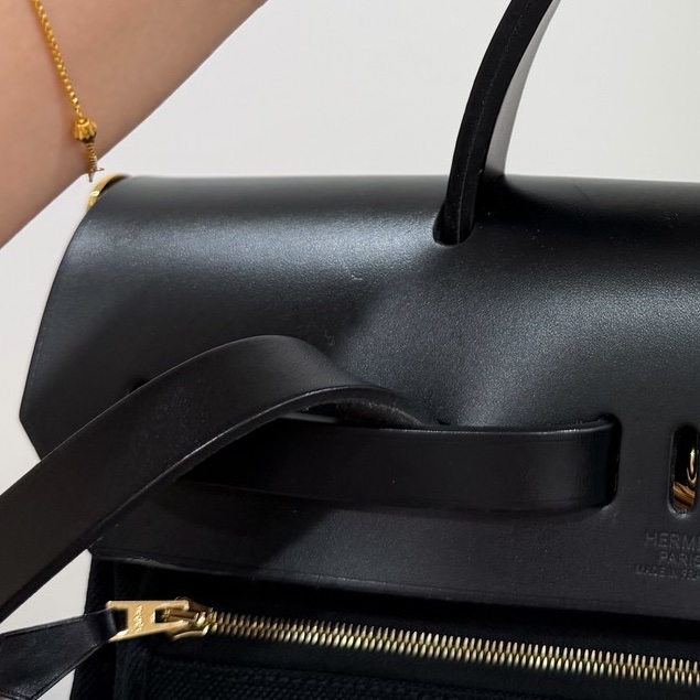 Hermes 愛馬仕 herbag a dos Zip retourne 黑色 後背包 雙肩包 肩背包 手提包-32