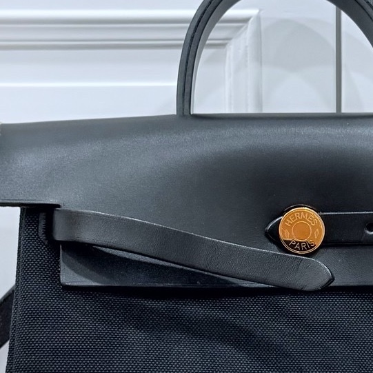 Hermes 愛馬仕 herbag a dos Zip retourne 黑色 後背包 雙肩包 肩背包 手提包-34