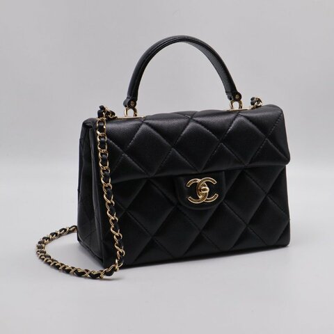 CHANEL 24P Handle bag - 大號黑金