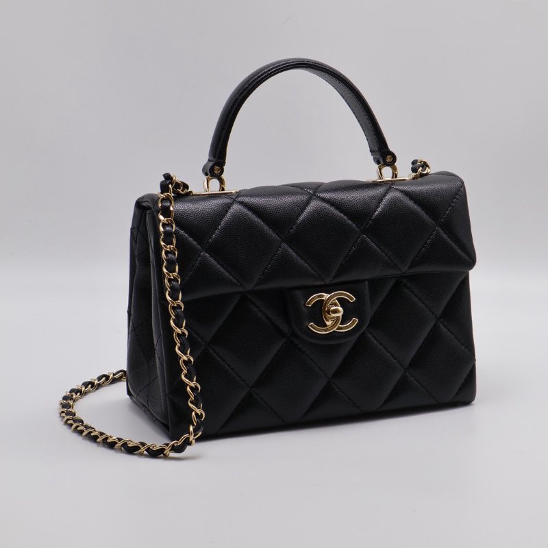 CHANEL 24P Handle bag - 大號黑金-0