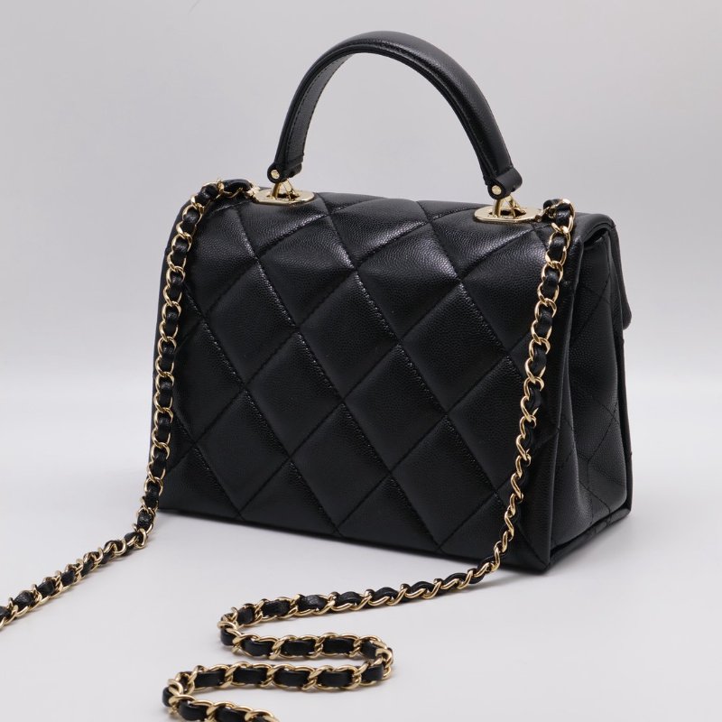 CHANEL 24P Handle bag - 大號黑金-1