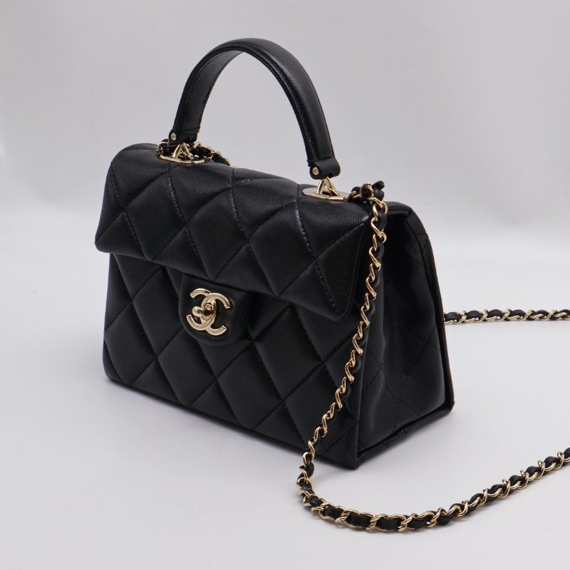 CHANEL 24P Handle bag - 大號黑金-4