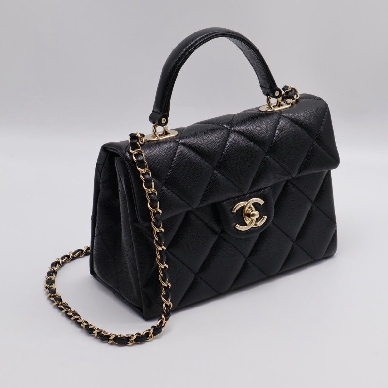 CHANEL 24P Handle bag - 大號黑金-5
