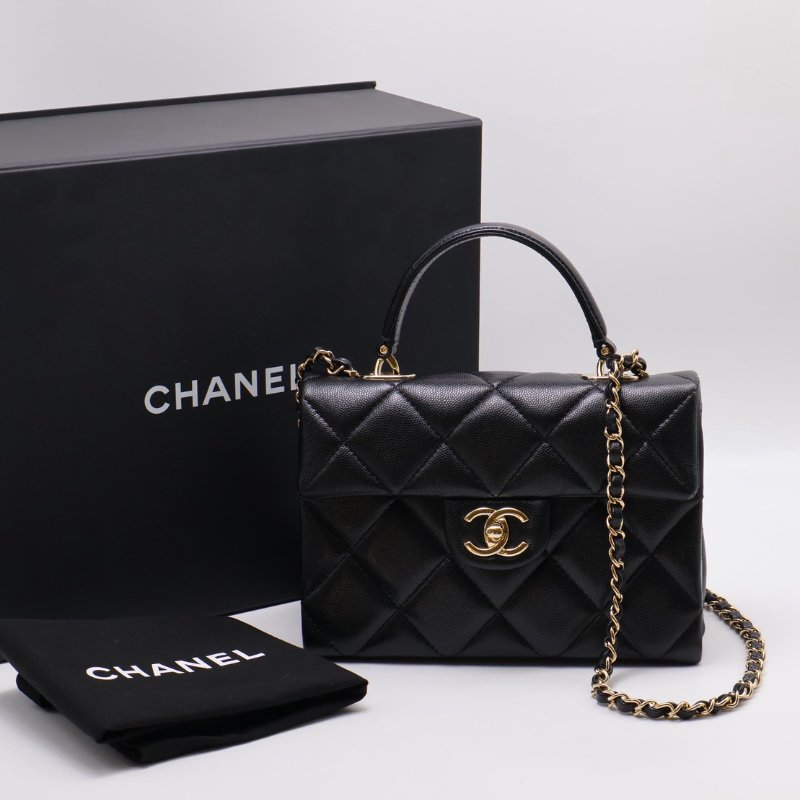 CHANEL 24P Handle bag - 大號黑金-6