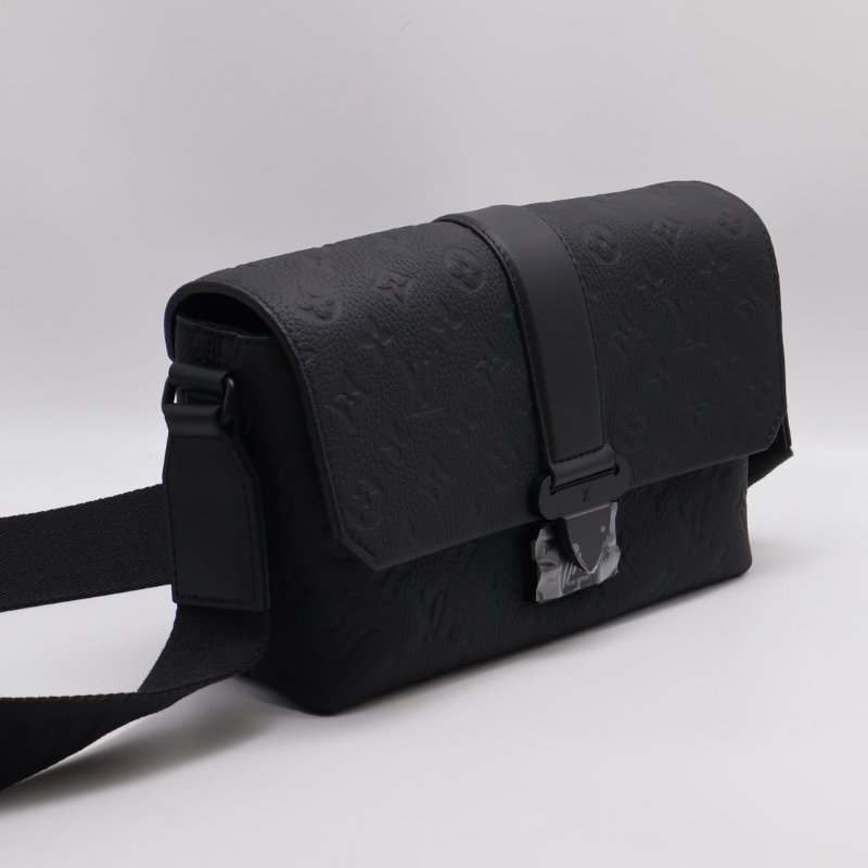 LOUIS VUITTON S-Cape 壓紋牛皮郵差包 - 黑-5