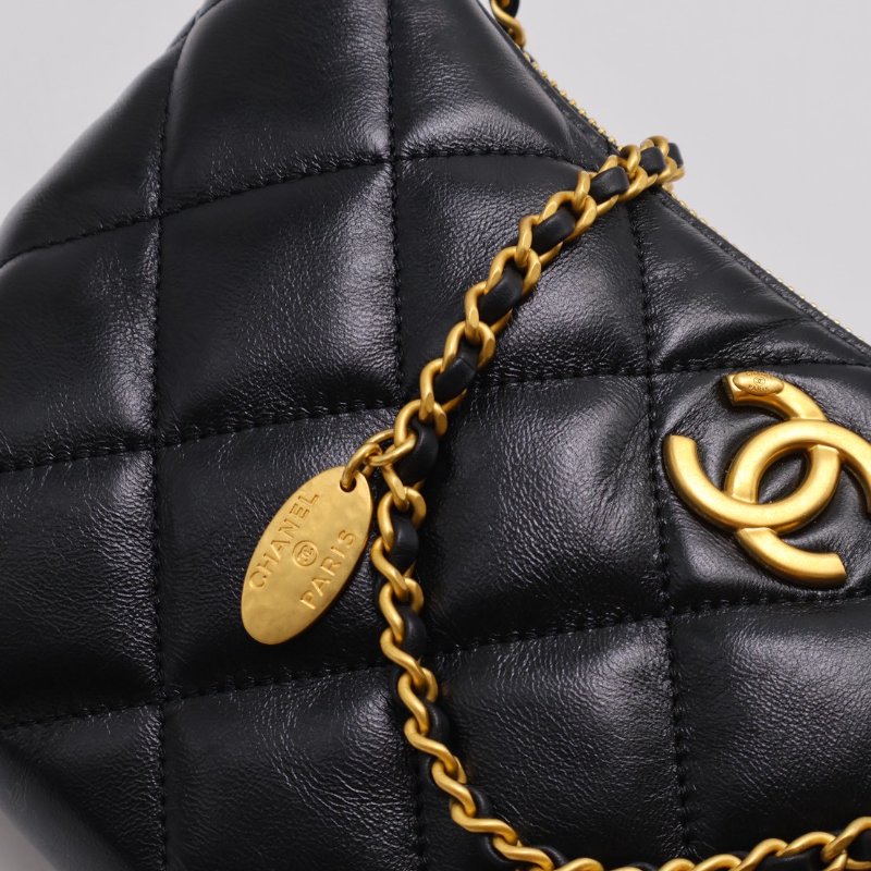 CHANEL 25S皮穿鍊單肩包 - 黑金-4