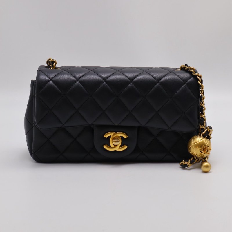 CHANEL 經典口蓋包 Mini CF20 - 金球黑金-0