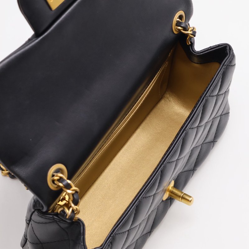 CHANEL 經典口蓋包 Mini CF20 - 金球黑金-2