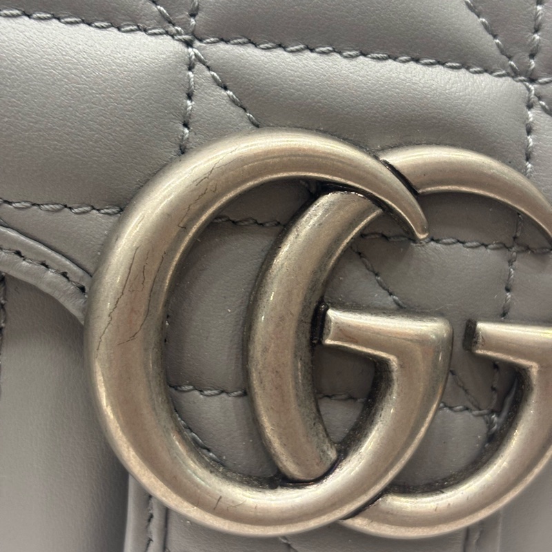 Gucci灰色马蒙翻盖包-4