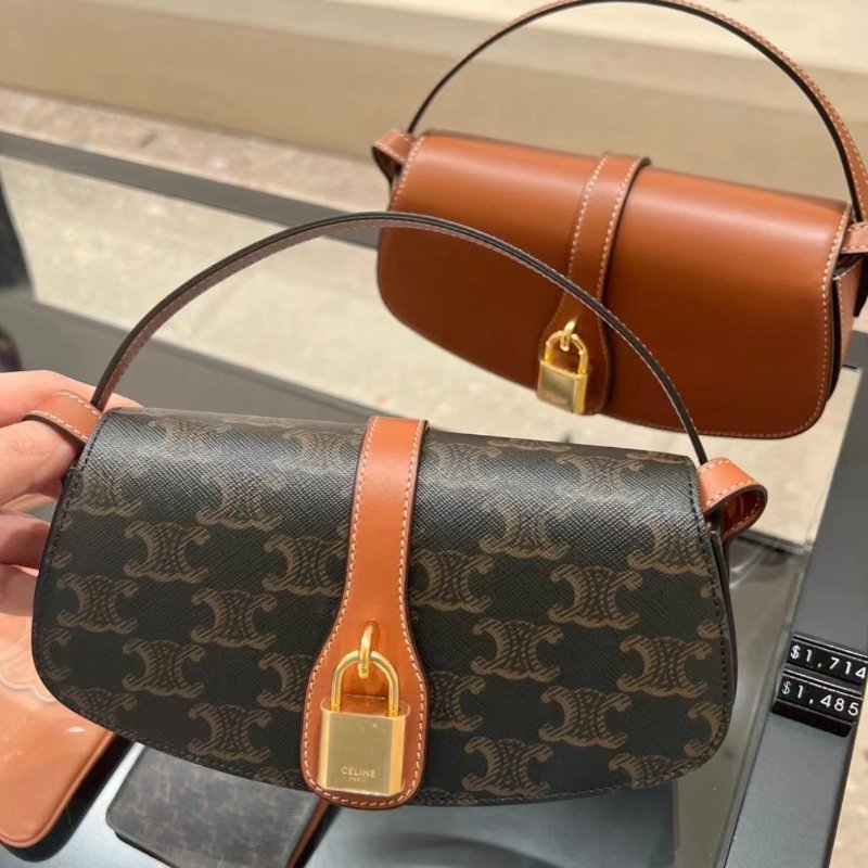 🎉新品好折扣✨ Celine 10I592 凱旋門老花 Taubou 鎖頭包-17