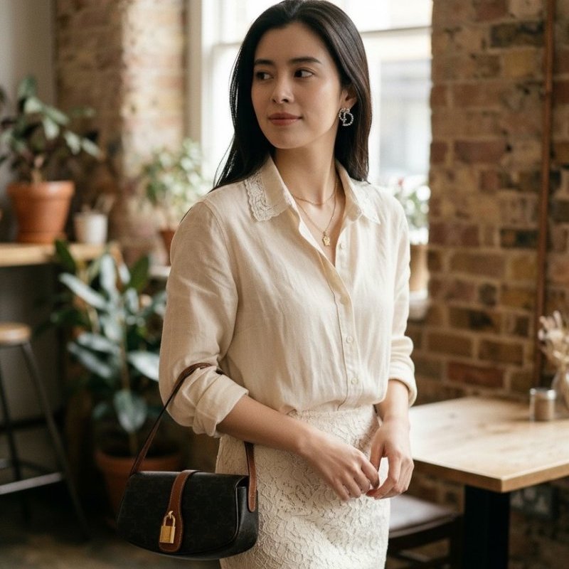 🎉新品好折扣✨ Celine 10I592 凱旋門老花 Taubou 鎖頭包-16