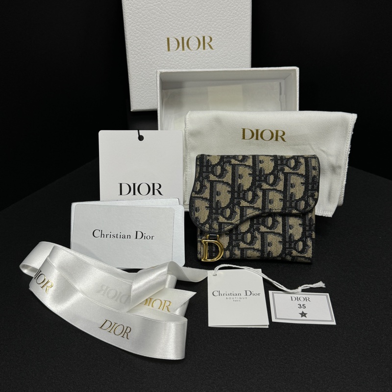 (極新|全套配件🎁) Dior 迪奧 經典老花馬鞍 短夾 專櫃24000-1