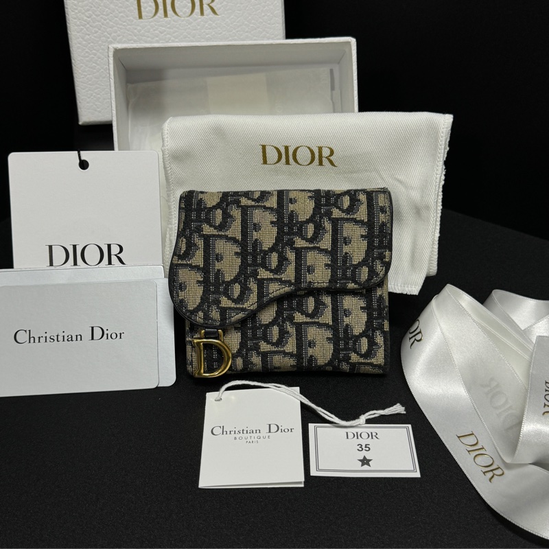 (極新|全套配件🎁) Dior 迪奧 經典老花馬鞍 短夾 專櫃24000-2