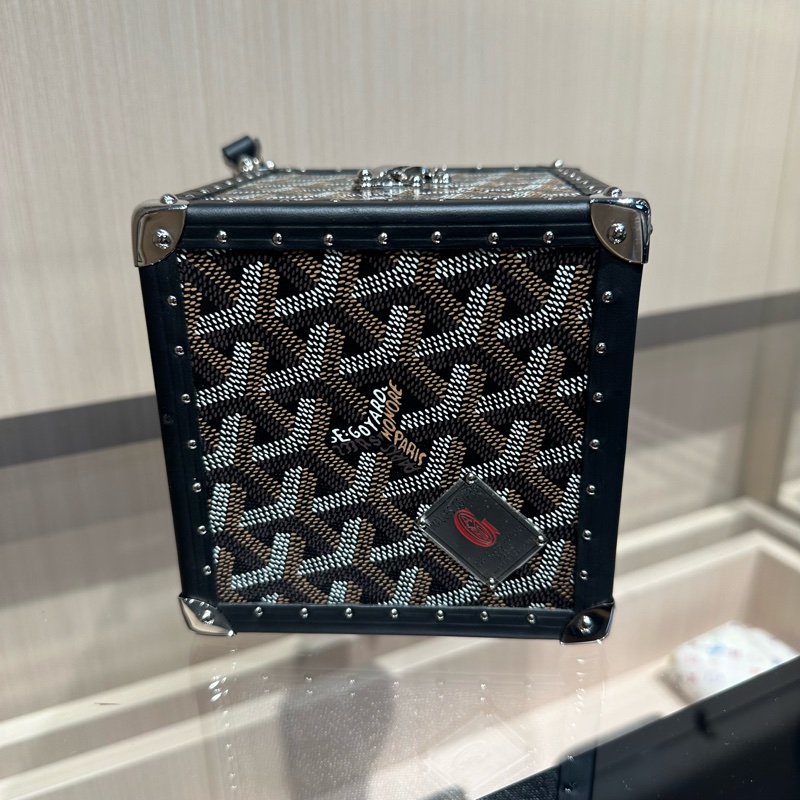 戈雅GOYARD Dé 老花满印锁扣开合 帆布拼皮 手腕包-2