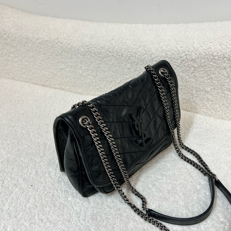 Ysl niki baby黑銀小號 D扣鏈條包 尺寸約21*16*7.5 附件防塵袋-2