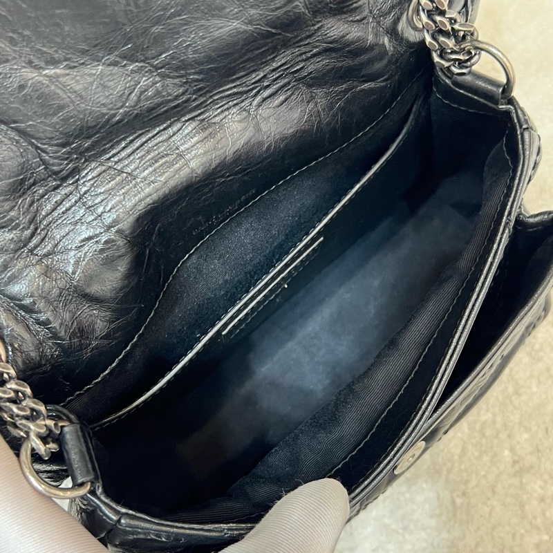 Ysl niki baby黑銀小號 D扣鏈條包 尺寸約21*16*7.5 附件防塵袋-23
