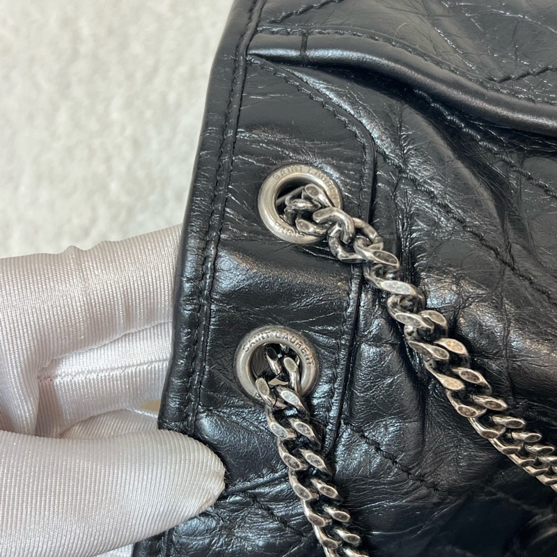 Ysl niki baby黑銀小號 D扣鏈條包 尺寸約21*16*7.5 附件防塵袋-28