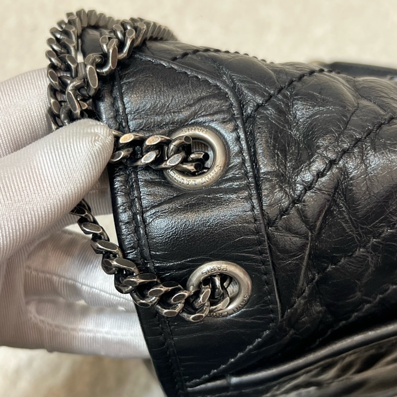 Ysl niki baby黑銀小號 D扣鏈條包 尺寸約21*16*7.5 附件防塵袋-30