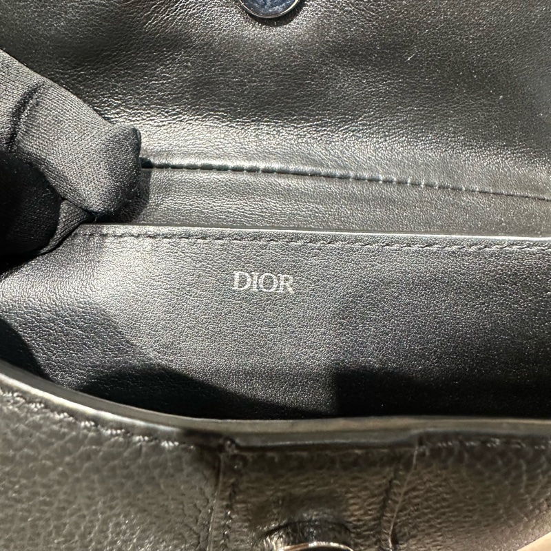 Dior 粒面牛皮革 马鞍腰包 男款 黑色-3