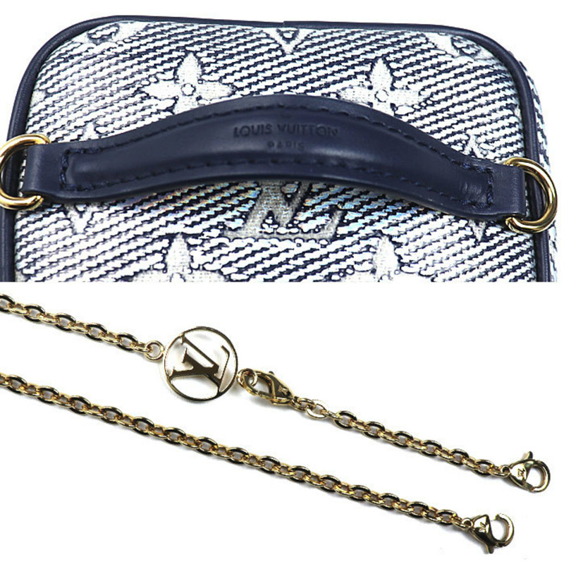 LOUIS VUITTON Monogram Laminated Jacquard Micro Vanity 單肩包,海軍藍,M82467,女士-6