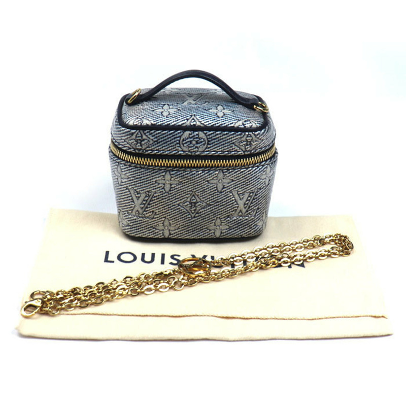 LOUIS VUITTON Monogram Laminated Jacquard Micro Vanity 單肩包，海軍藍，M82467，女士-7